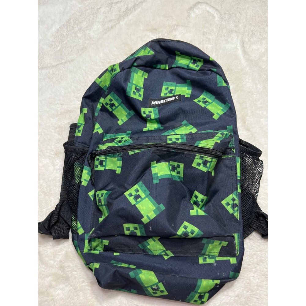 Minecraft Creeper Backpack 18" Schoolbag With Black & Green Design